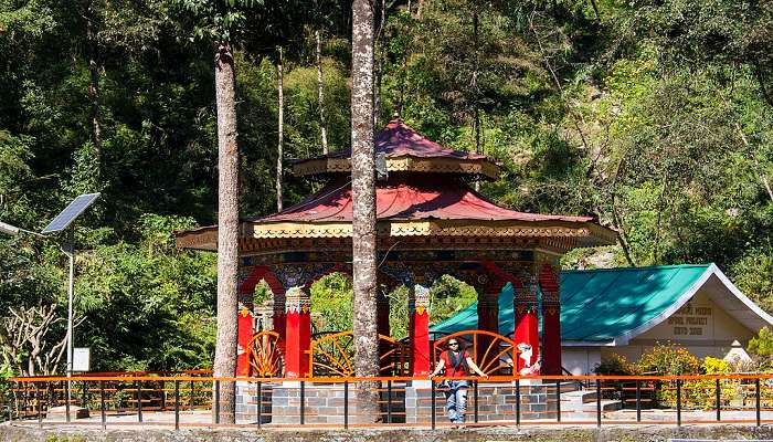 Gazebo in the park near Bakthang Waterfall Gangtok.