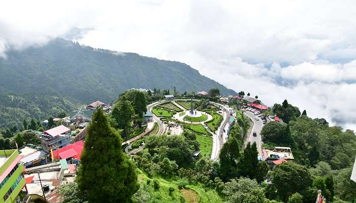 Batasia Loop a famous picnic spot near Darjeeling Peace Pagoda