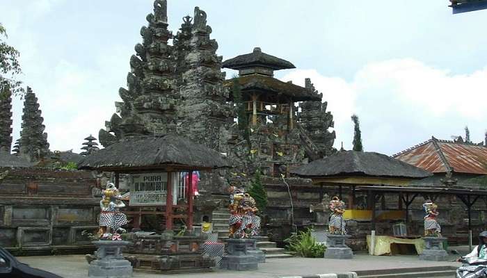 Beautiful sunset at Pura Ulun Danu Batur near Gunung Abang