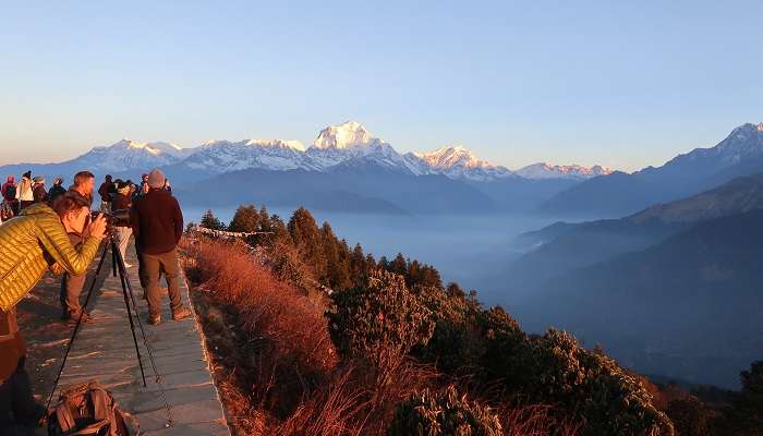 Sunrise at Poona Hill from Pokhara.