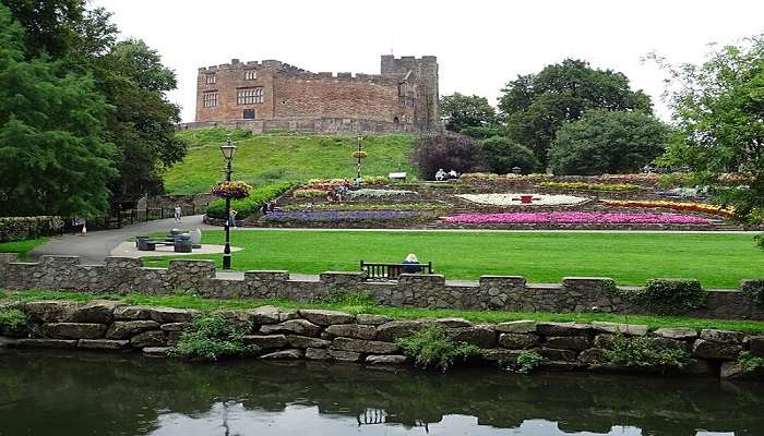 A beautiful view of the garden of town's castle