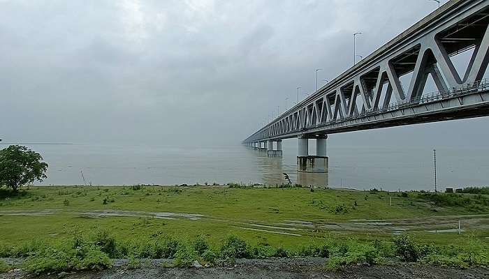 Witness the beauty of the Bogibeel Bridge located near Dibrugarh