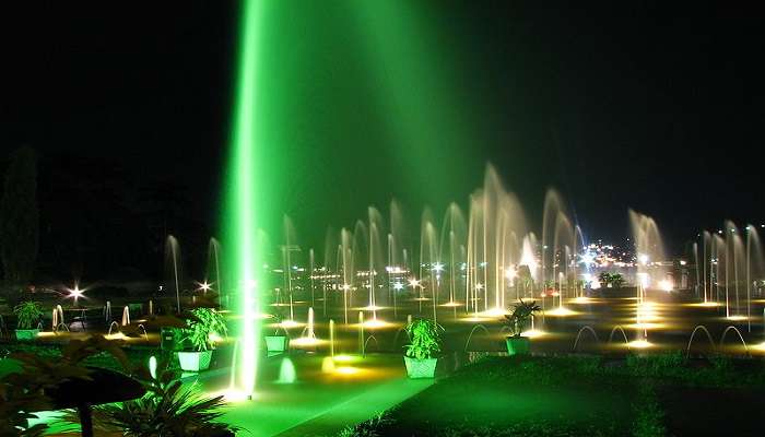 Beautiful fountains at Brindavan Gardens near Sri Venugopala Swamy Temple 