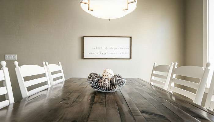 Classy dining table in the room.