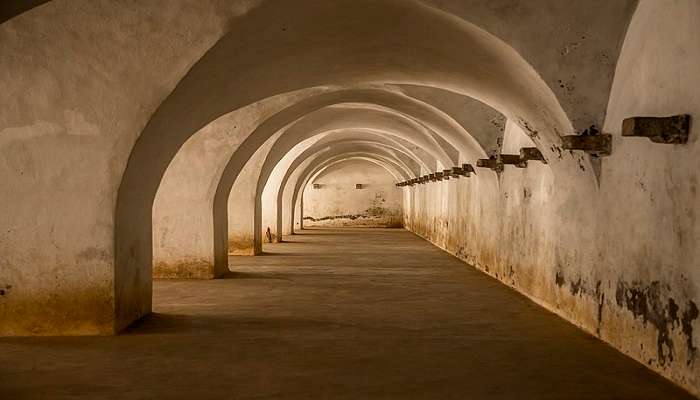 The underground arched prison of Colonel Bailey’s Dungeon 