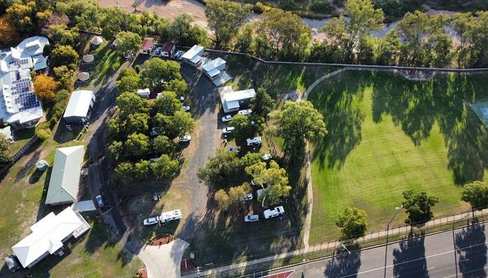 Coonamble Riverside Holiday Park Aerial View