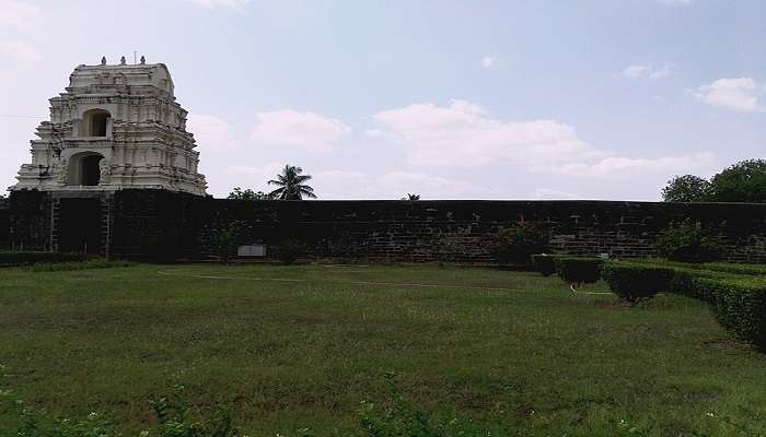 Far-away view of Draksharamam Temple