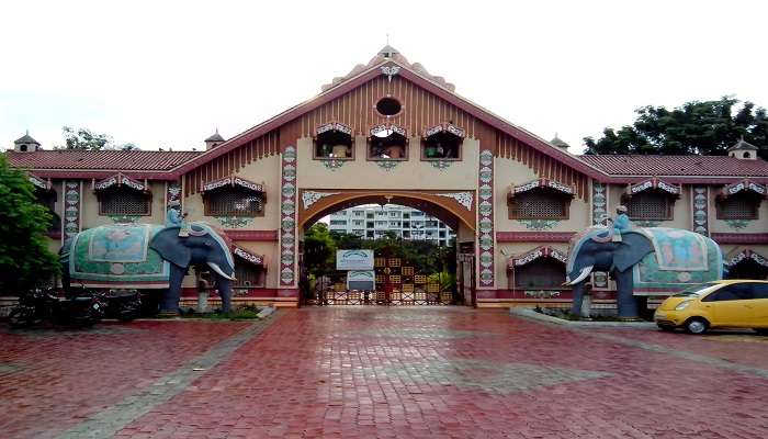 The entrance of Shilparamam is very beautifully decorated.