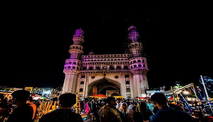Charminar view in the night.