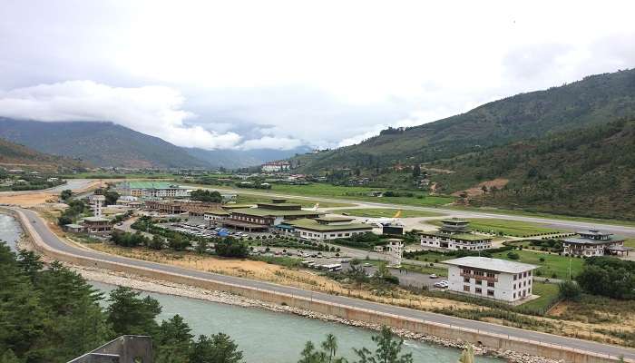 Panoramic view of Paro valley from Kyichu Lhakhang. 