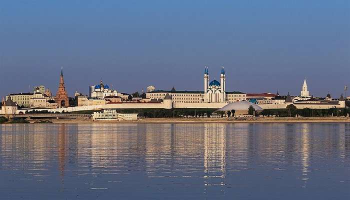 Exterior view of the Kremlin in Kazan, Russia