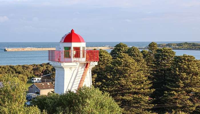 The beautiful aerial view of Flagstaff Hill Maritime Museum