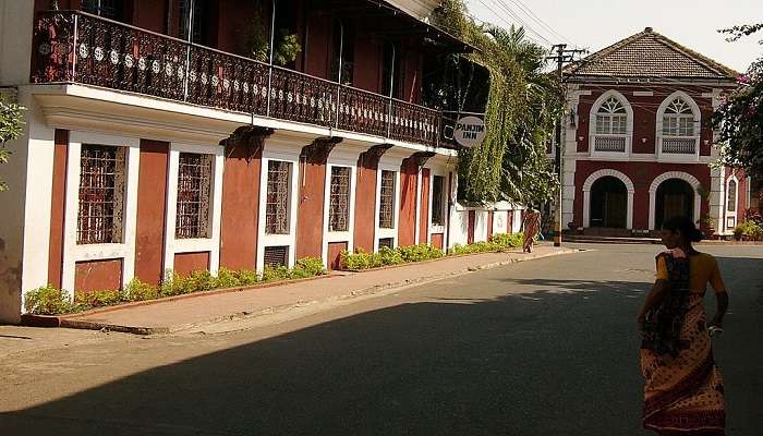 The heritage house lanes at Fontainhas in Goa