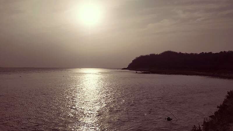 The beautiful Brahmaputra River flowing through the city of Tezpur