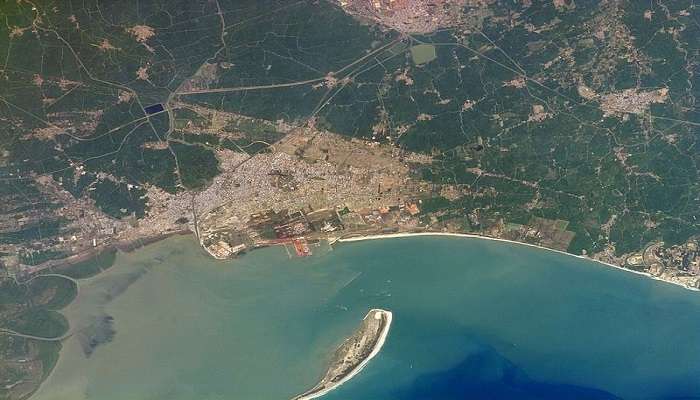 The view of Hope Island from a Satellite