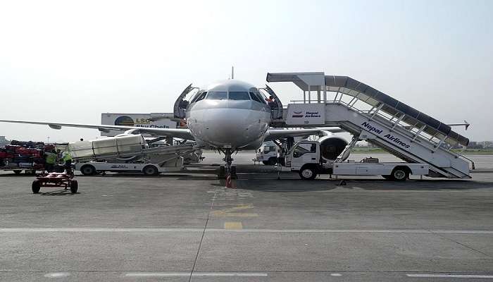 Kathmandu airport in Nepal. 