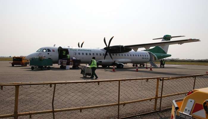 Bhairahawa Airport in Nepal. 