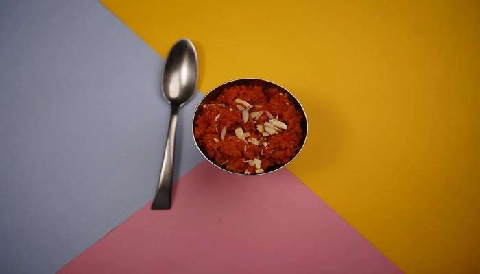 Appreciating a delectable Gajar Halwa at Kalpana 