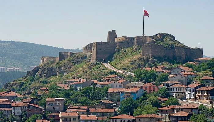 View of Kastamonu Castle from a distance.