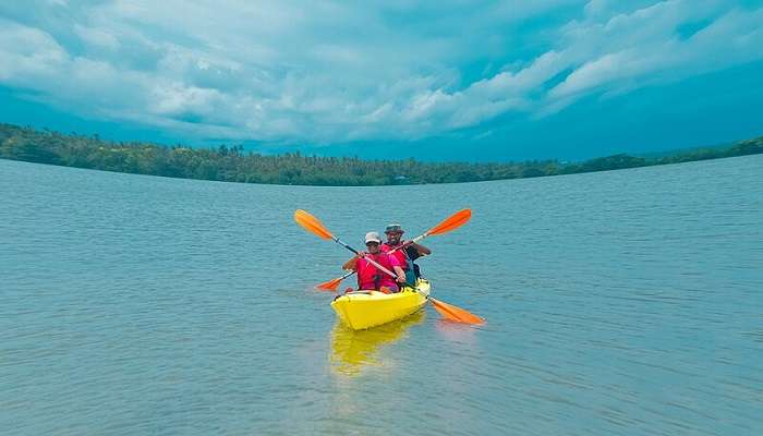 You can go kayaking and canoeing on the backwaters of Kerala. 