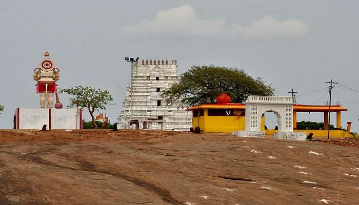 Hilltop view of Keesaragutta Temple near Shamirpet Lake