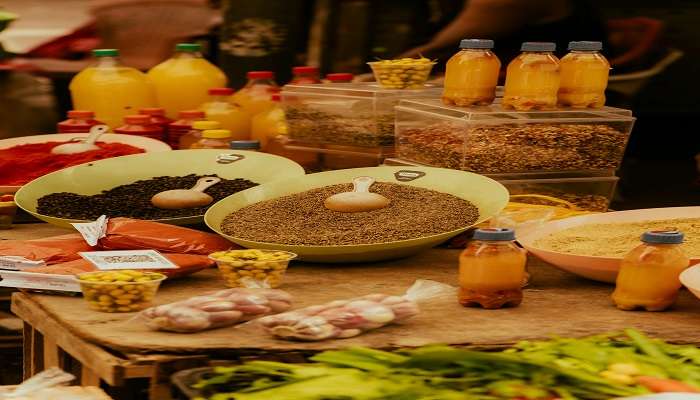 A local market stall selling fresh produce.