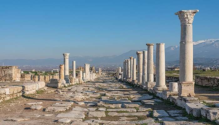 Archaeological site of Laodicea on the Lycus between Pamukkale and Denizli, Turkey.