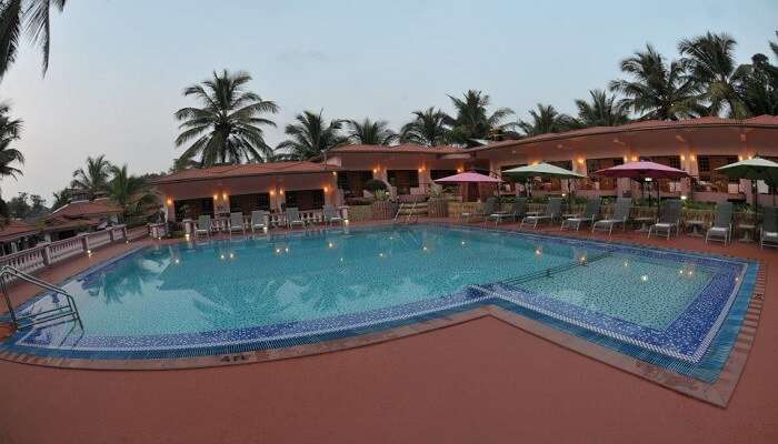 A beautiful swimming pool in a resort