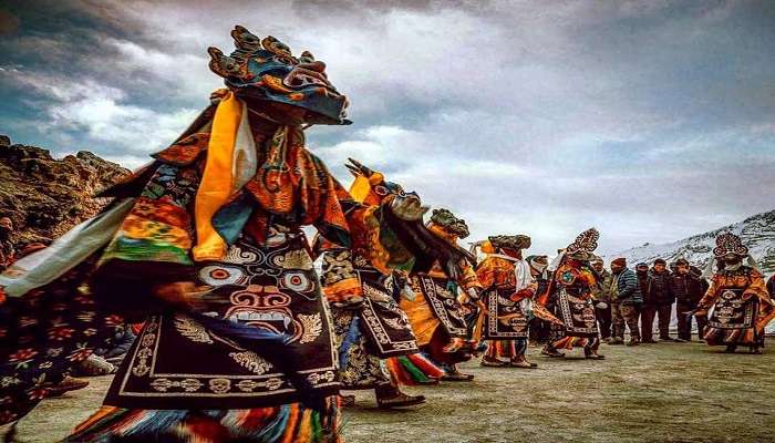 Monks prepare for a festival at Phodong Monastery.