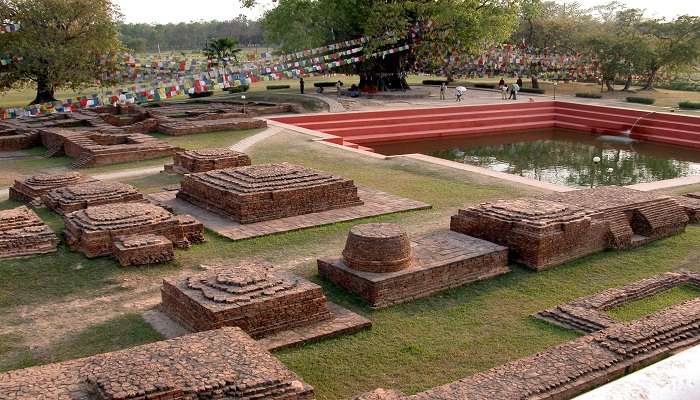 Ruins of Lumbini near Maya Devi Temple in Nepal.