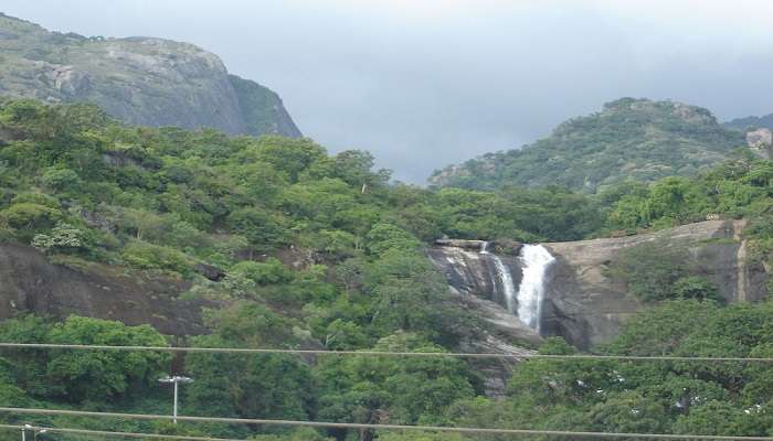 Main falls during the peak season in Courtallam Waterfalls