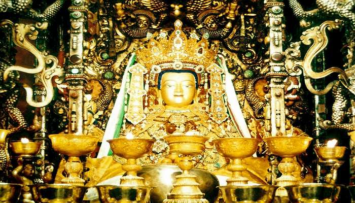 Jowo Jamba statue at Kyichu Lhakhang in Paro Valley. 