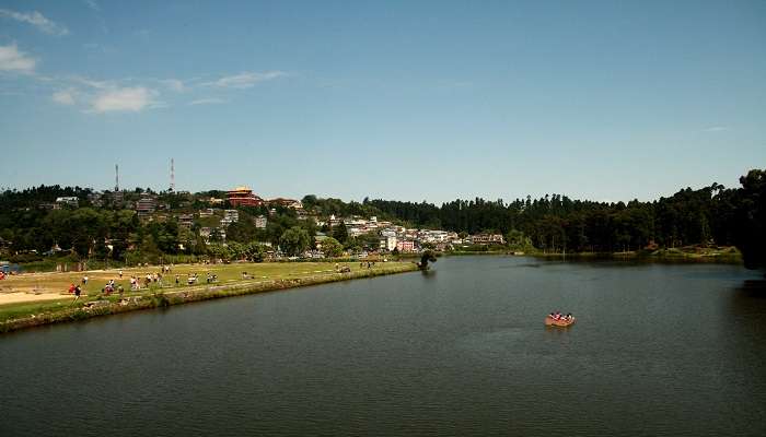 Sprawling view of Mirik Lake in West Bengal. 