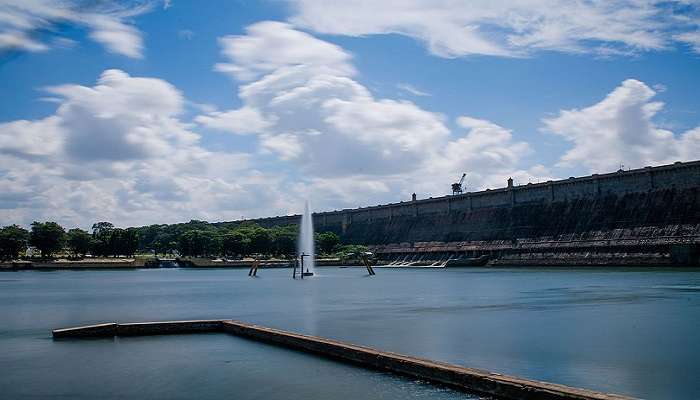 The scenic beauty of Krishnarajasagara Dam