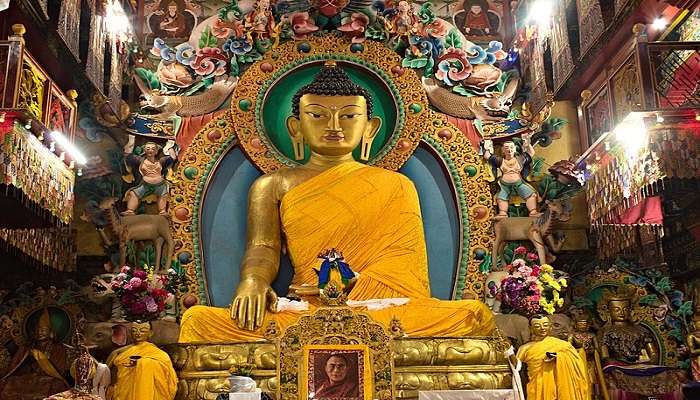 Statue of Buddha in a monastery near Dirang