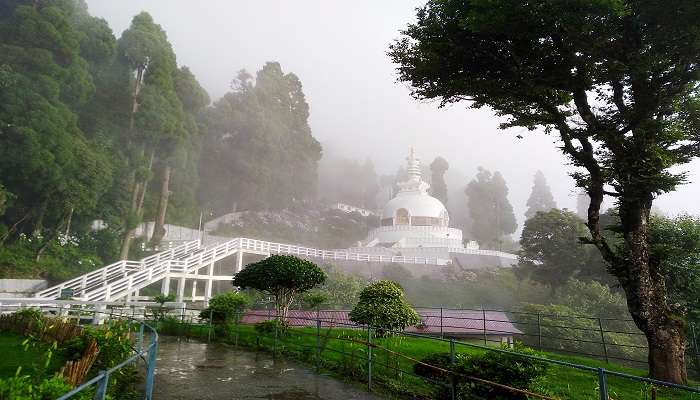 Peace Pagoda, a famous attraction near Japanese Temple Darjeeling. 