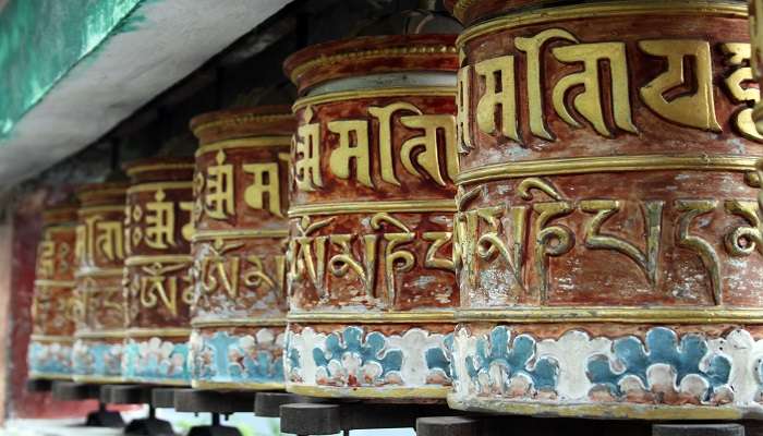 Prayer wheels at Phodong Monastery Sikkim.