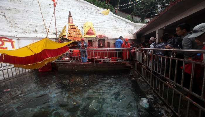 Temple pond at Arasavilli, echoing the serenity 