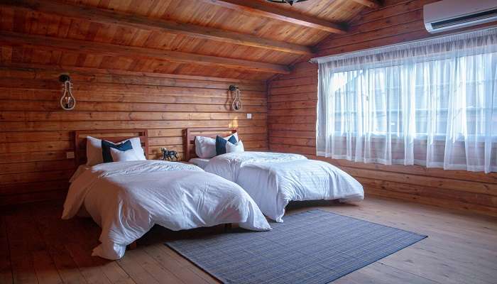 A beautiful bedroom with two big beds