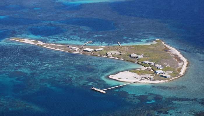 Aerial view of the Beacon Island, part of the Abrolhos Islands