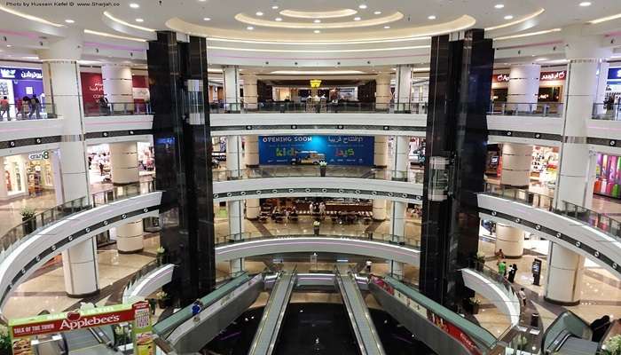 Inside view of the Sahara Shopping Centre in Sharjah