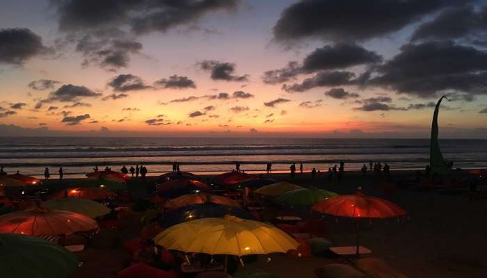 amazing sunset view of seminyak beach