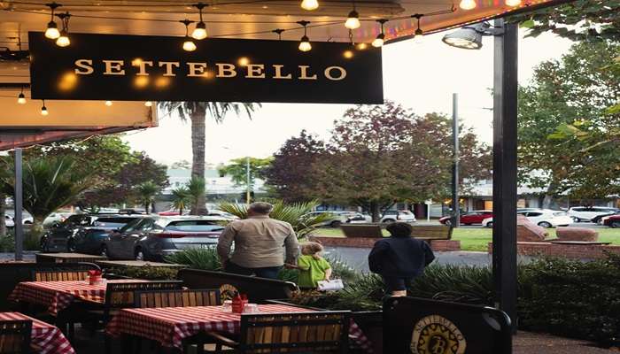 Outside view of Settebello building, restaurants in New Lynn