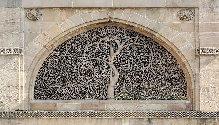 Front view of Sidi Saiyyed Mosque Ahmedabad.