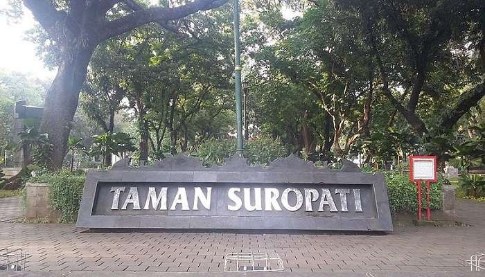 Taman Suropati landmark in Indonesia near the Patung Titi Banda.