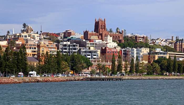 The panoramic view of the city of Newcastle