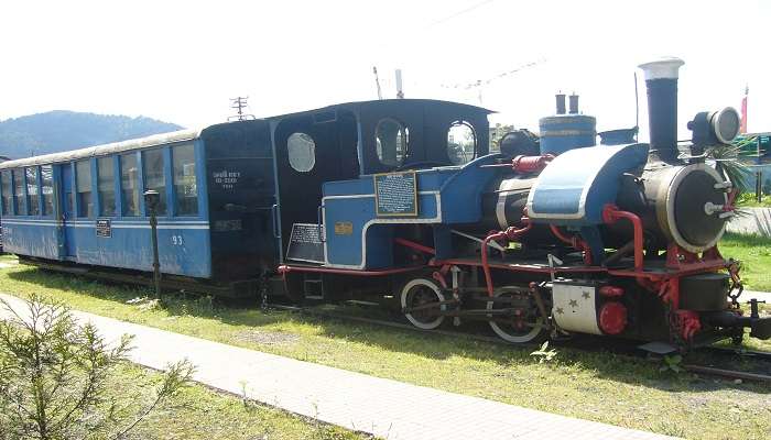 Toy train at Ghoom Monastery Darjeeling Himalayan Railway. 