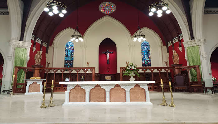 Beautifully adorned interior of St Patrick's Cathedral in Auckland