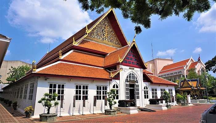 Exterior view of The National Museum Bangkok in its traditional Thai architecture and glory 