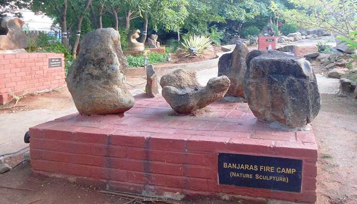 Some of the various rock formations on display at the Rock Museum in Shilparamam